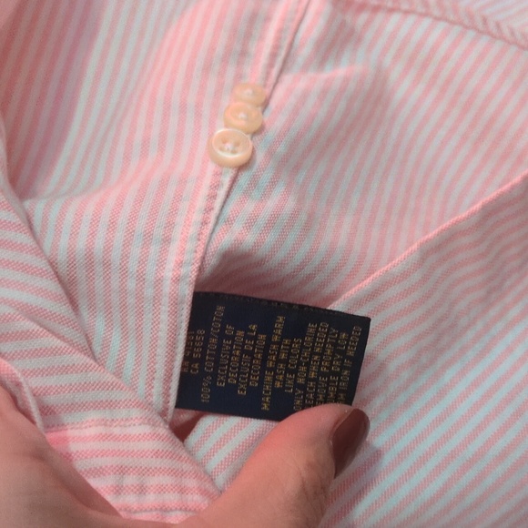 🩷 Ralph Lauren Pastel Pink Stripe Button Down Shirt - Picture 4 of 6